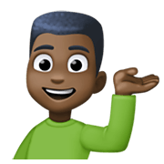 Emoji 💁🏿‍♂️ Uomo Con Suggerimento: Carnagione Scura su Facebook 13.1.