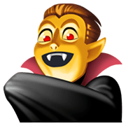 Emoji 🧛🏿‍♂️ Vampiro Uomo: Carnagione Scura su Facebook 13.1.