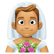 Emoji 👰🏽‍♂️ Sposo Con Velo: Carnagione Olivastra su Facebook 13.1.