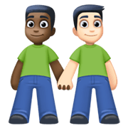 👨🏿‍🤝‍👨🏻 Emoji händchenhaltende Männer: dunkle Hautfarbe, helle Hautfarbe Facebook 13.1.