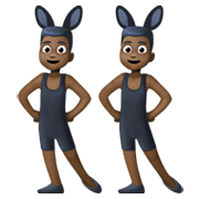 👯🏿‍♂️ Emoji Hombres Con Orejas De Conejo, Tono De Piel Oscuro en Facebook 13.1.
