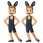 👯🏼‍♂️ Emoji Hombres Con Orejas De Conejo, Tono De Piel Claro Medio en Facebook 13.1.