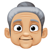 👵🏼 Emoji ältere Frau: mittelhelle Hautfarbe Facebook 13.1.