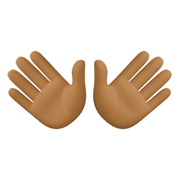 👐🏾 Emoji Mãos Abertas: Pele Morena Escura na Facebook 13.1.