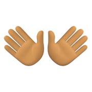👐🏽 Emoji Mãos Abertas: Pele Morena na Facebook 13.1.