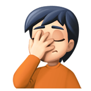 Emoji 🤦🏻 Persona Esasperata: Carnagione Chiara su Facebook 13.1.