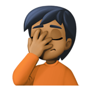 Emoji 🤦🏾 Persona Esasperata: Carnagione Abbastanza Scura su Facebook 13.1.