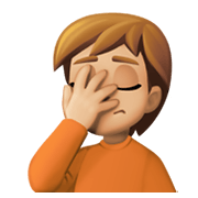 🤦🏼 Emoji sich an den Kopf fassende Person: mittelhelle Hautfarbe Facebook 13.1.