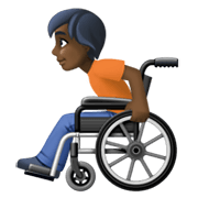🧑🏿‍🦽 Emoji Person in manuellem Rollstuhl: dunkle Hautfarbe Facebook 13.1.