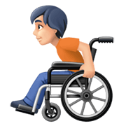 🧑🏻‍🦽 Emoji Persona en silla de ruedas manual: tono de piel claro en Facebook 13.1.