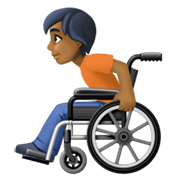 🧑🏾‍🦽 Emoji Person in manuellem Rollstuhl: mitteldunkle Hautfarbe Facebook 13.1.