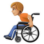 🧑🏼‍🦽 Emoji Person in manuellem Rollstuhl: mittelhelle Hautfarbe Facebook 13.1.