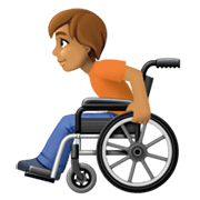 🧑🏽‍🦽 Emoji Person in manuellem Rollstuhl: mittlere Hautfarbe Facebook 13.1.