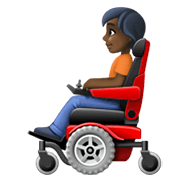 🧑🏿‍🦼 Emoji Person in motorisiertem Rollstuhl: dunkle Hautfarbe Facebook 13.1.