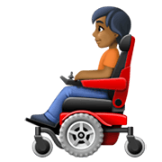 🧑🏾‍🦼 Emoji Person in motorisiertem Rollstuhl: mitteldunkle Hautfarbe Facebook 13.1.