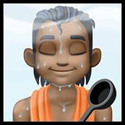 🧖🏿 Emoji Persona En Una Sauna: Tono De Piel Oscuro en Facebook 13.1.