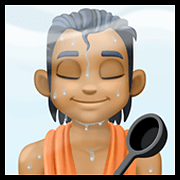 🧖🏾 Emoji Persona En Una Sauna: Tono De Piel Oscuro Medio en Facebook 13.1.