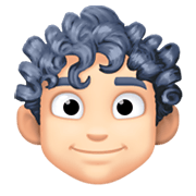 🧑🏻‍🦱 Emoji Persona: Tono De Piel Claro, Pelo Rizado en Facebook 13.1.