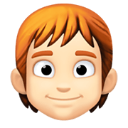 🧑🏻‍🦰 Emoji Erwachsener: helle Hautfarbe, rotes Haar Facebook 13.1.