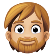 🧔🏼 Emoji Mann: mittelhelle Hautfarbe, Bart Facebook 13.1.