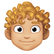 🧑🏼‍🦱 Emoji Persona: Tono De Piel Claro Medio, Pelo Rizado en Facebook 13.1.