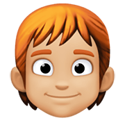 🧑🏼‍🦰 Emoji Erwachsener: mittelhelle Hautfarbe, rotes Haar Facebook 13.1.