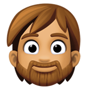 🧔🏽 Emoji Mann: mittlere Hautfarbe, Bart Facebook 13.1.