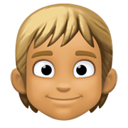 👱🏽 Emoji Person: mittlere Hautfarbe, blondes Haar Facebook 13.1.