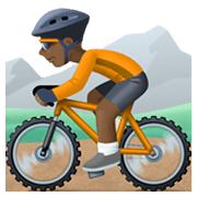 🚵🏿 Emoji Pessoa Fazendo Mountain Bike: Pele Escura na Facebook 13.1.