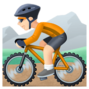 🚵🏻 Emoji Mountainbiker(in): helle Hautfarbe Facebook 13.1.