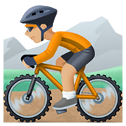🚵🏼 Emoji Mountainbiker(in): mittelhelle Hautfarbe Facebook 13.1.