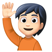 Emoji 🙋🏻 Persona Con Mano Alzata: Carnagione Chiara su Facebook 13.1.