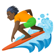 Emoji 🏄🏿 Persona Che Fa Surf: Carnagione Scura su Facebook 13.1.