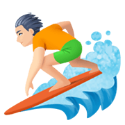 Emoji 🏄🏻 Persona Che Fa Surf: Carnagione Chiara su Facebook 13.1.