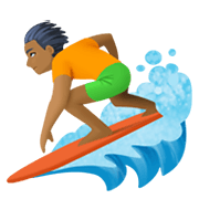 🏄🏾 Emoji Surfer(in): mitteldunkle Hautfarbe Facebook 13.1.