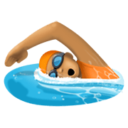🏊🏽 Emoji Persona Nadando: Tono De Piel Medio en Facebook 13.1.