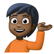 Emoji 💁🏿 Persona Al Punto Informazioni: Carnagione Scura su Facebook 13.1.