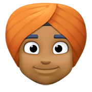 👳🏾 Emoji Persona Con Turbante: Tono De Piel Oscuro Medio en Facebook 13.1.