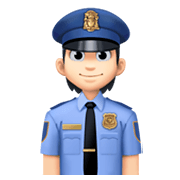 Emoji 👮🏻 Agente Di Polizia: Carnagione Chiara su Facebook 13.1.