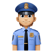 Emoji 👮🏼 Agente Di Polizia: Carnagione Abbastanza Chiara su Facebook 13.1.