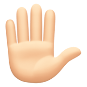 ✋🏻 Emoji Mão Levantada: Pele Clara na Facebook 13.1.