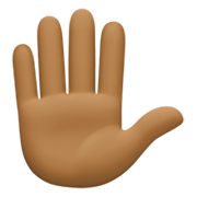 ✋🏾 Emoji Mão Levantada: Pele Morena Escura na Facebook 13.1.