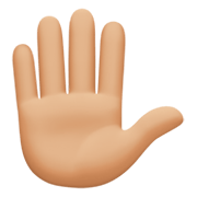 ✋🏼 Emoji erhobene Hand: mittelhelle Hautfarbe Facebook 13.1.