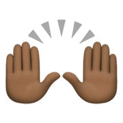 🙌🏿 Emoji zwei erhobene Handflächen: dunkle Hautfarbe Facebook 13.1.
