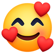 🥰 Emoji lächelndes Gesicht mit Herzen Facebook 13.1.