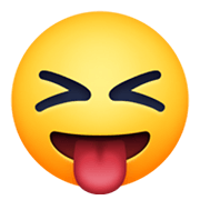😝 Emoji Gesicht mit herausgestreckter Zunge und zusammengekniffenen Augen Facebook 13.1.