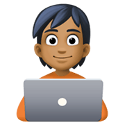 Emoji 🧑🏾‍💻 Persona Esperta Di Tecnologia: Carnagione Abbastanza Scura su Facebook 13.1.