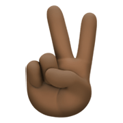✌🏿 Emoji Victory-Geste: dunkle Hautfarbe Facebook 13.1.