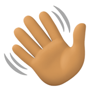 👋🏽 Emoji winkende Hand: mittlere Hautfarbe Facebook 13.1.