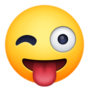 😜 Emoji zwinkerndes Gesicht mit herausgestreckter Zunge Facebook 13.1.